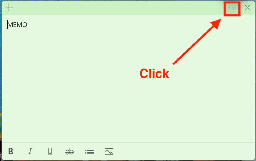 Picture of clicking menu