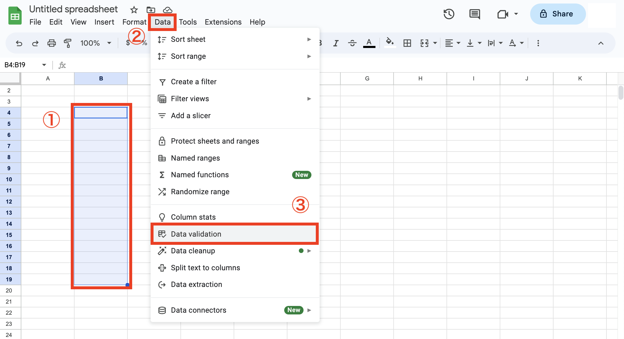 Steps to display data entry rules
