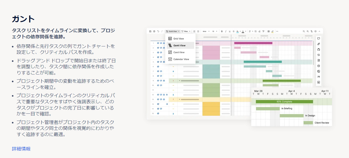 Image of gantt chaet of Smartsheet