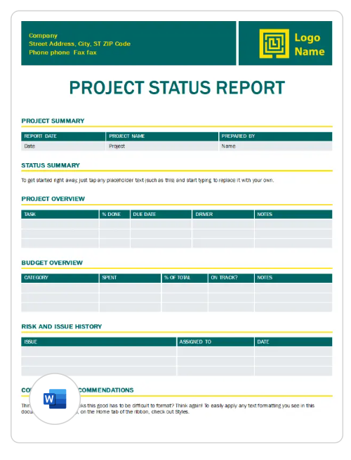 プロジェクト進捗報告書のテンプレート