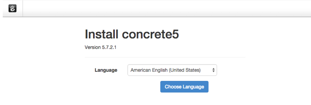 Concrete CMSの言語を設定する画面