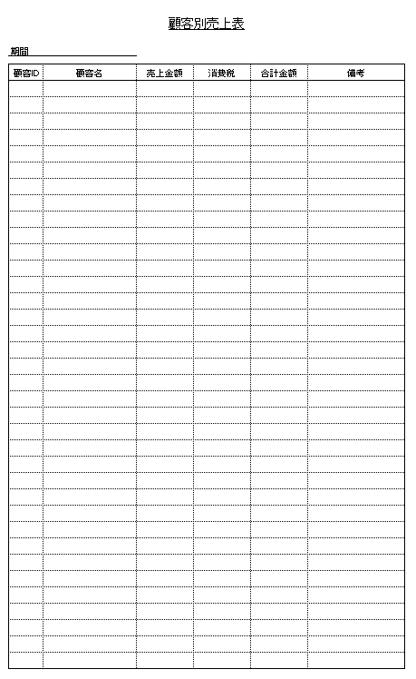 顧客別に集計できる売上管理テンプレート