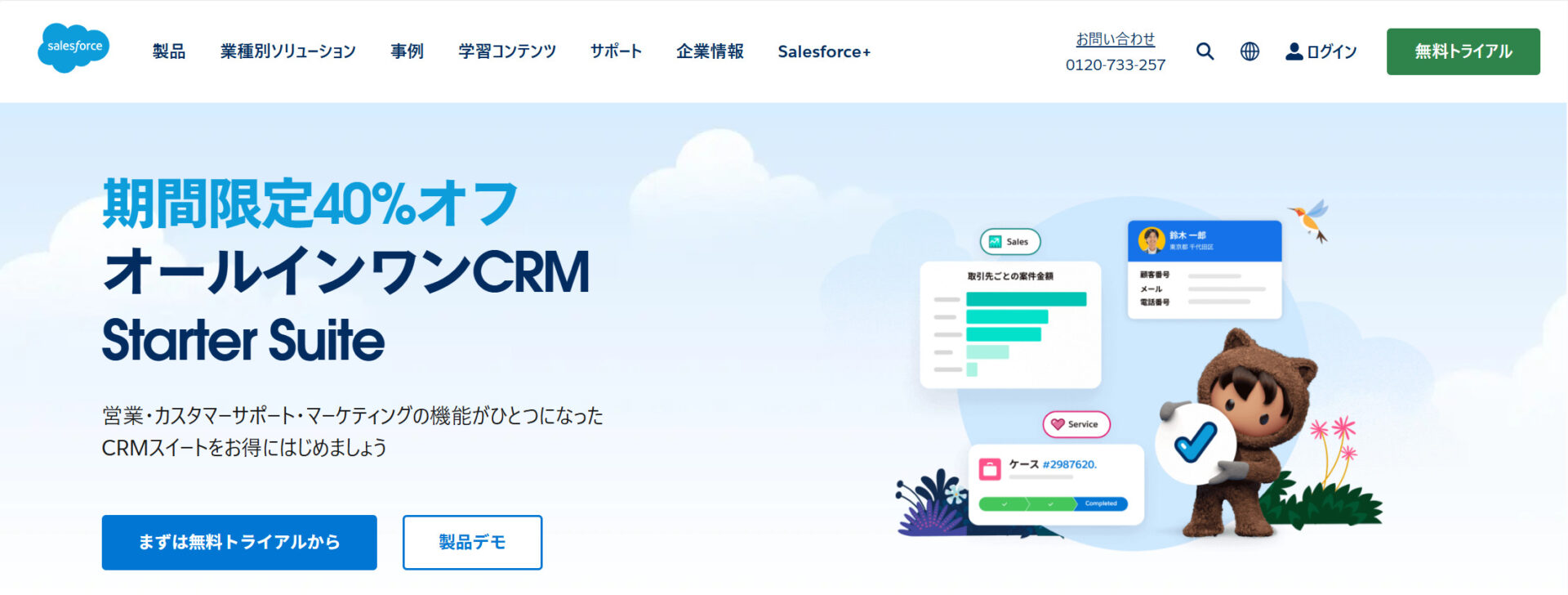 Salesforceトップ画面