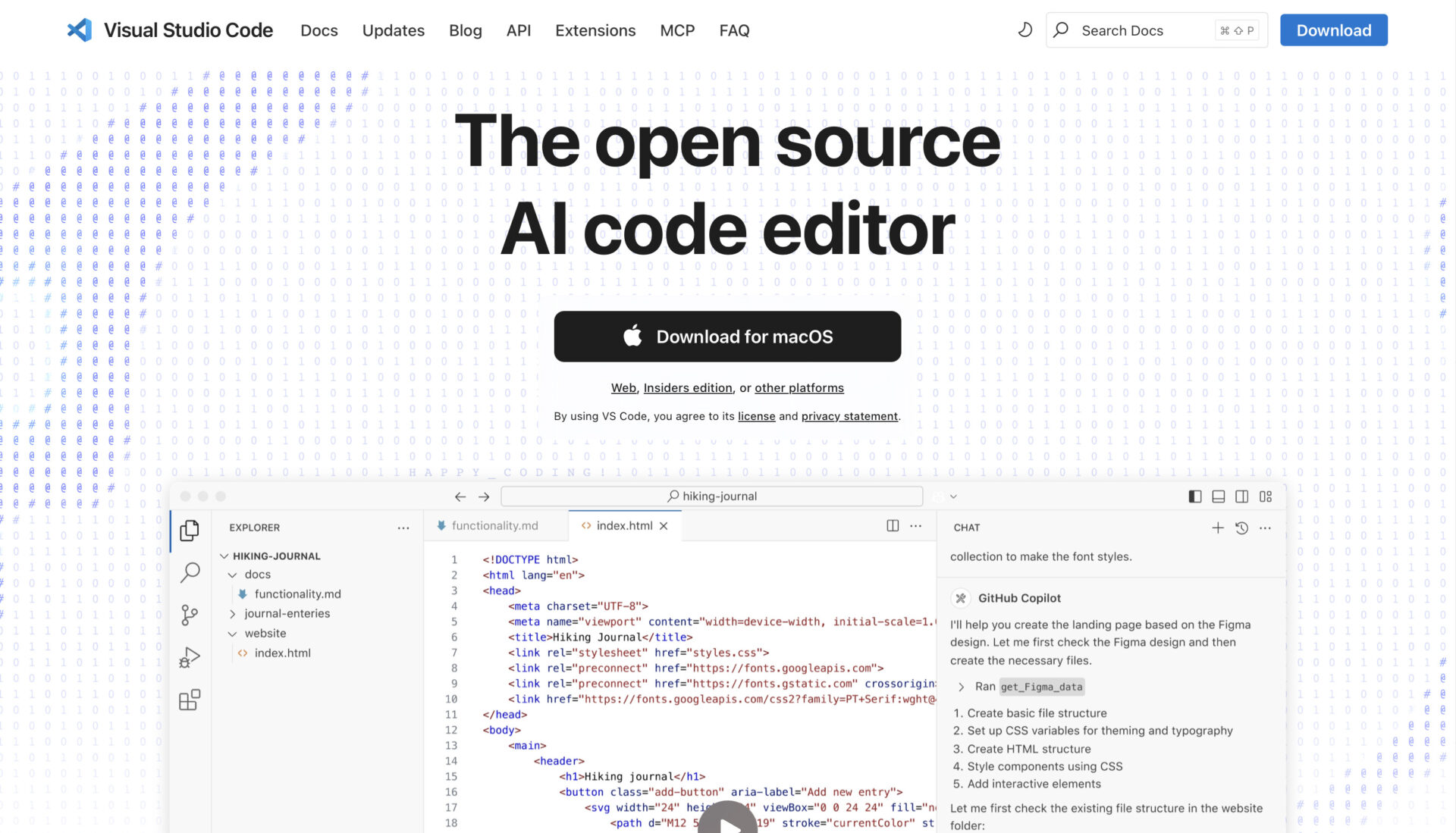 Visual Studio Codeのトップページ画面