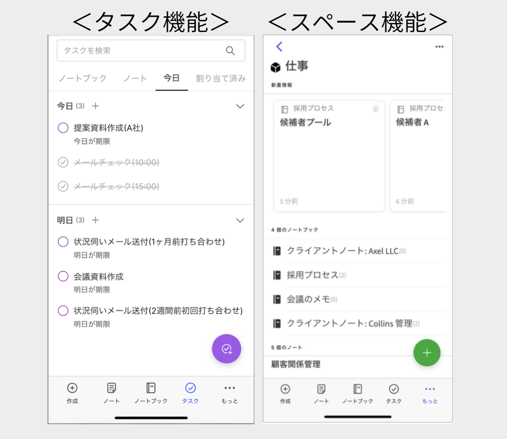 Evernoteを実際に使っている画面