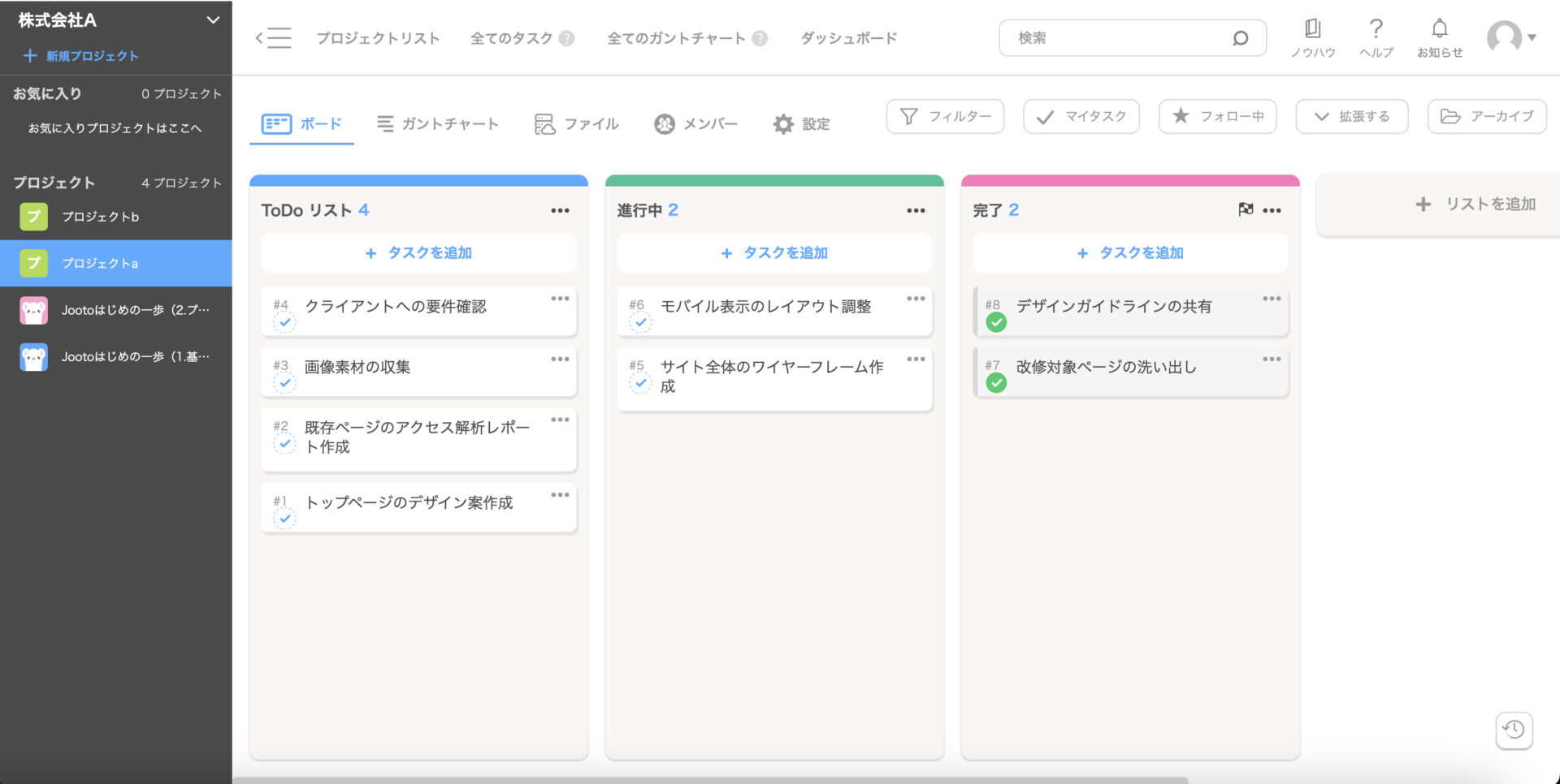 Jootoのボード画面