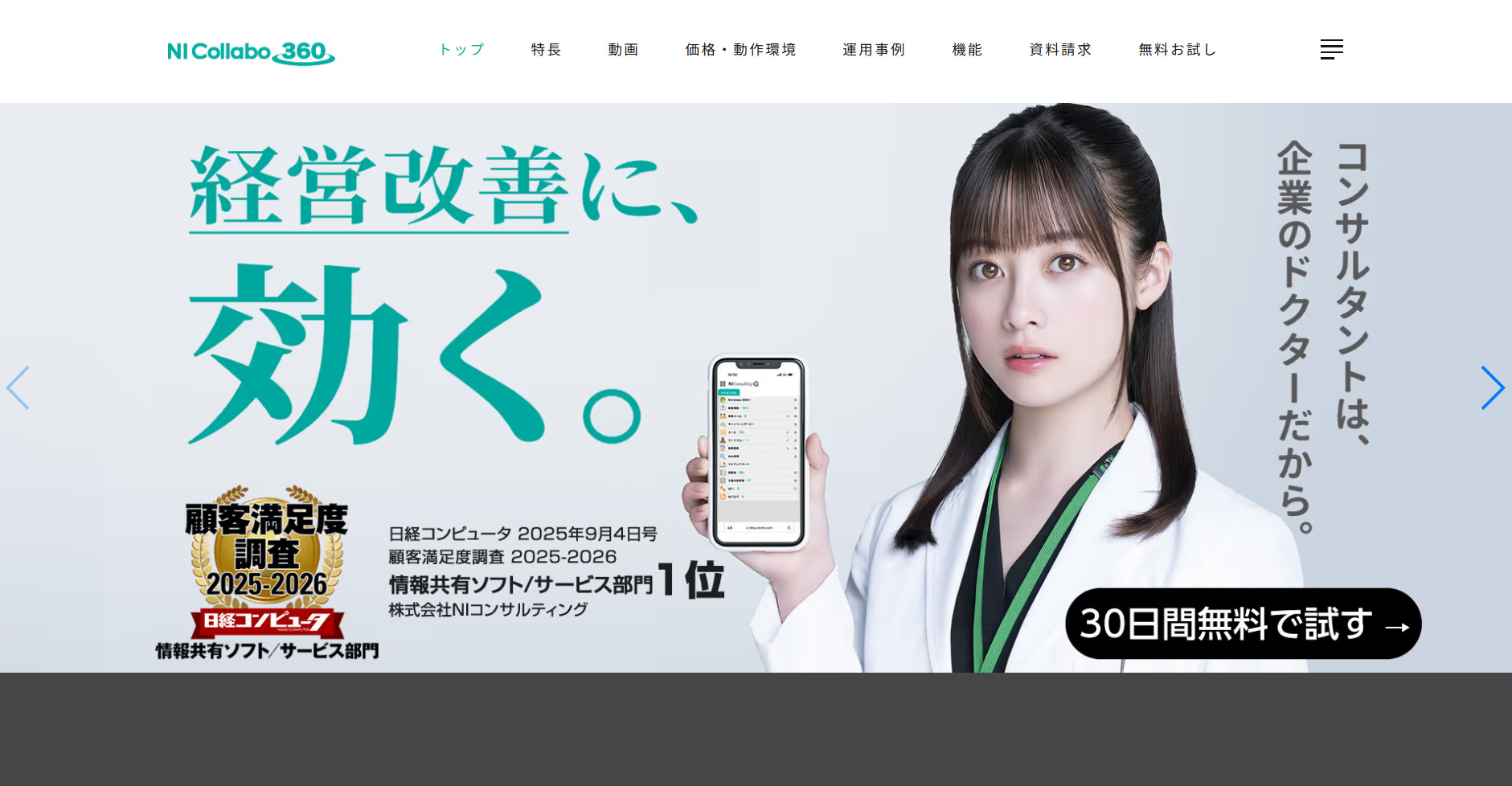 NI Collabo 360のトップページ