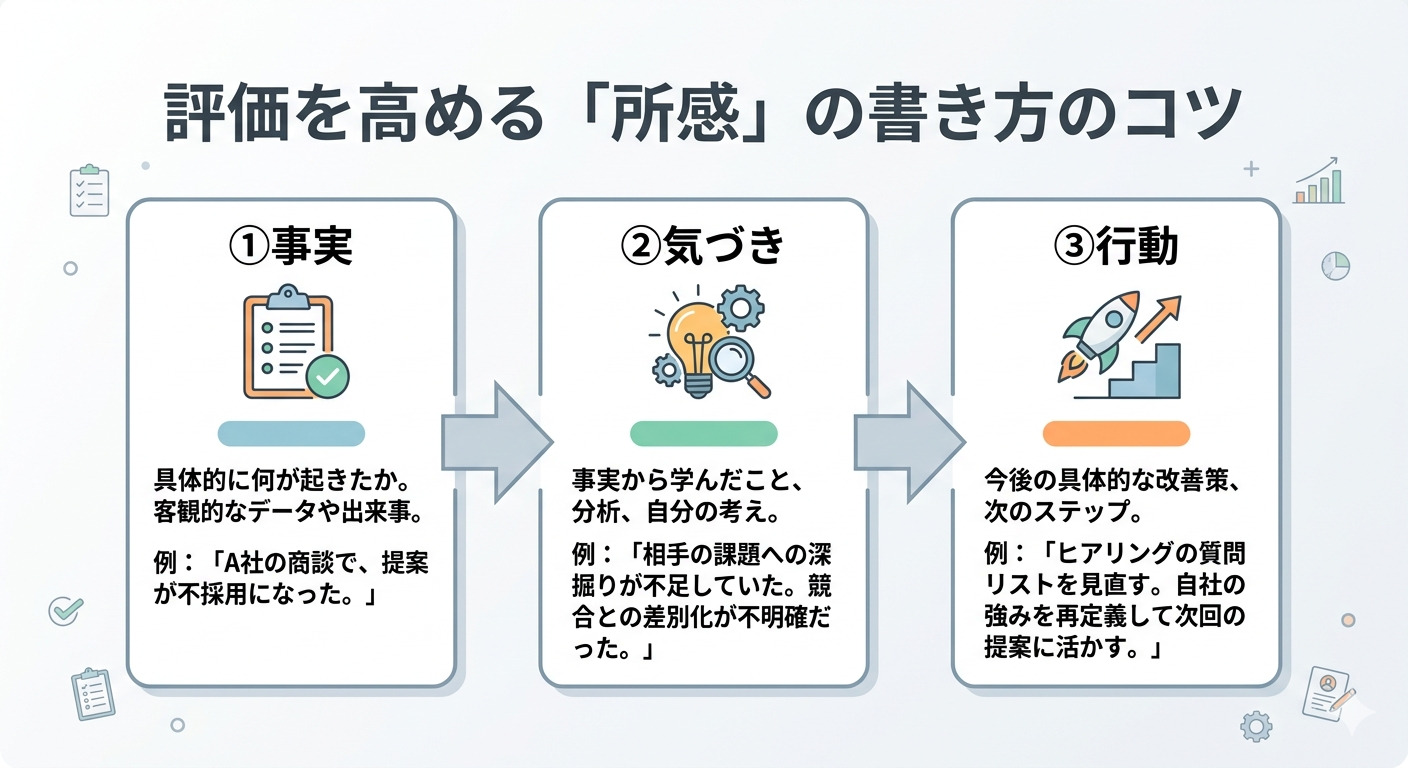 所感の書き方のコツのフレームワーク