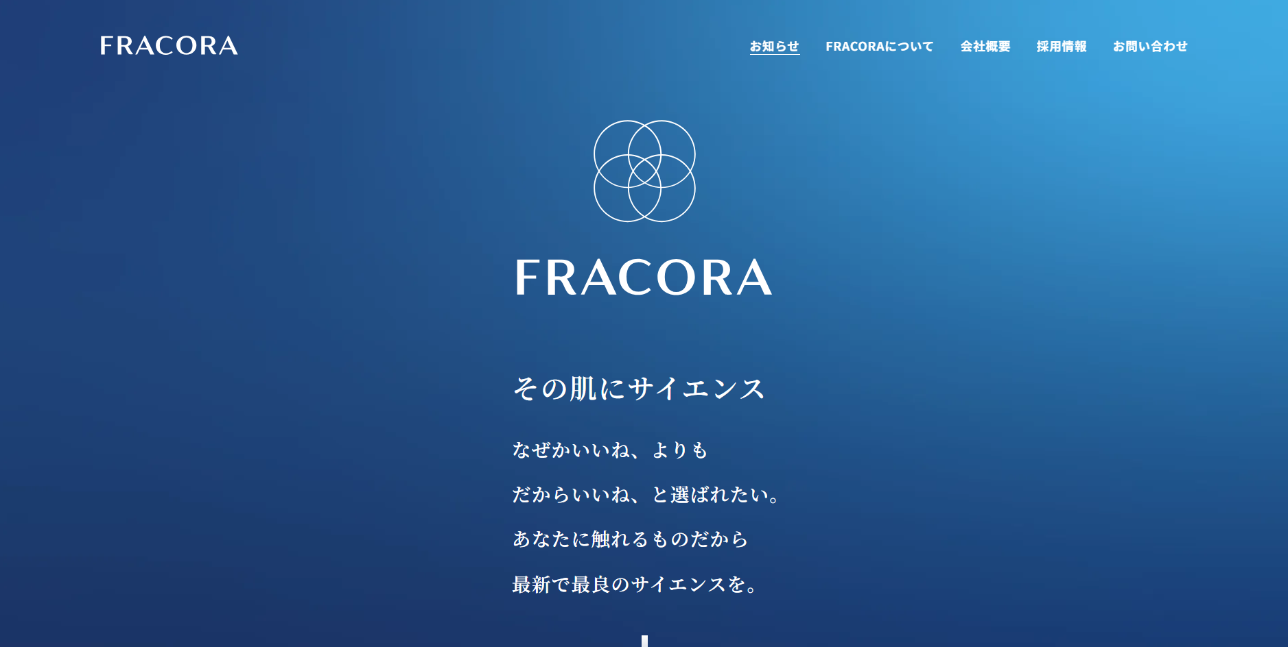 株式会社FRACORAのホームページ