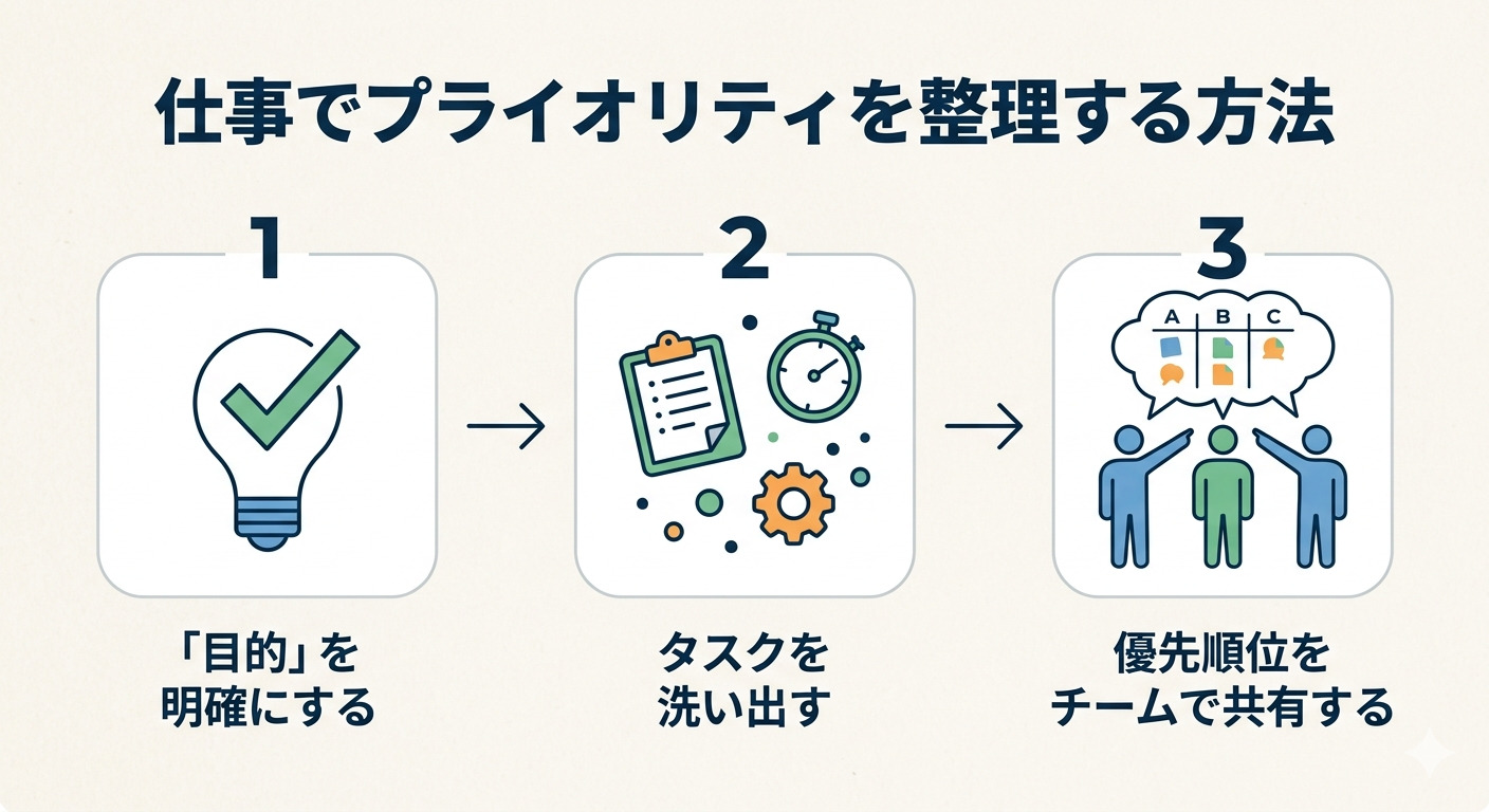 仕事でプライオリティを整理する方法の紹介画面