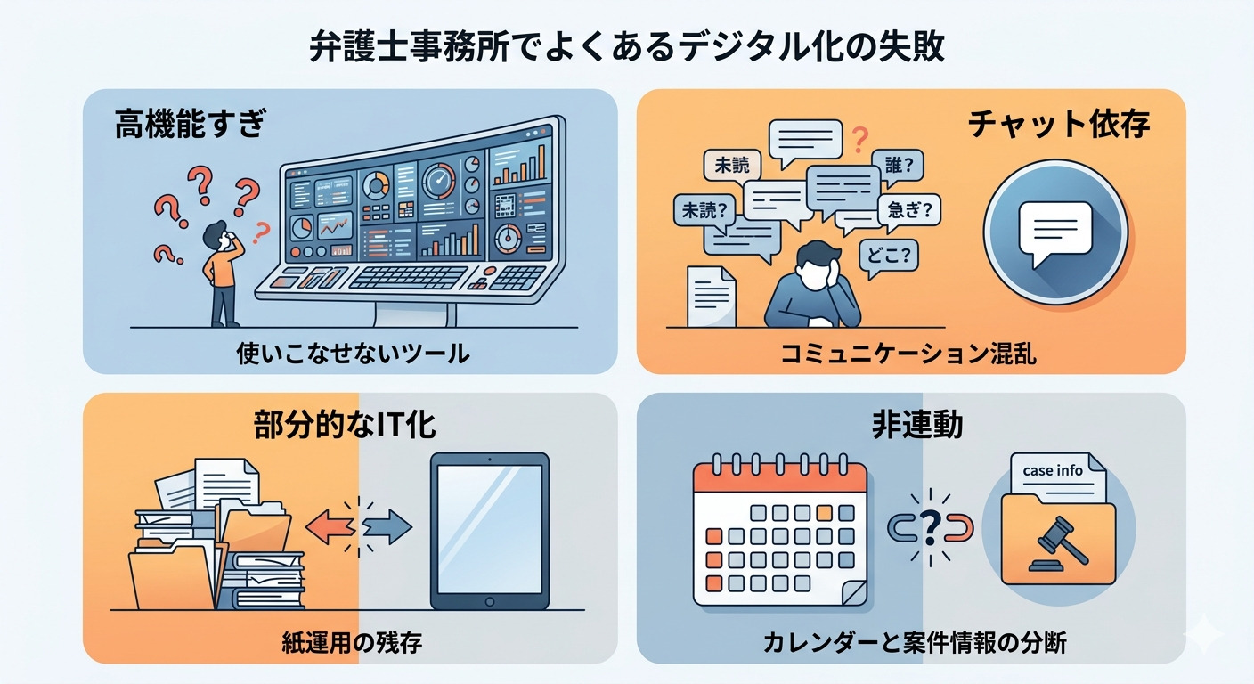 弁護士事務所でよくあるデジタル化の失敗解説画面