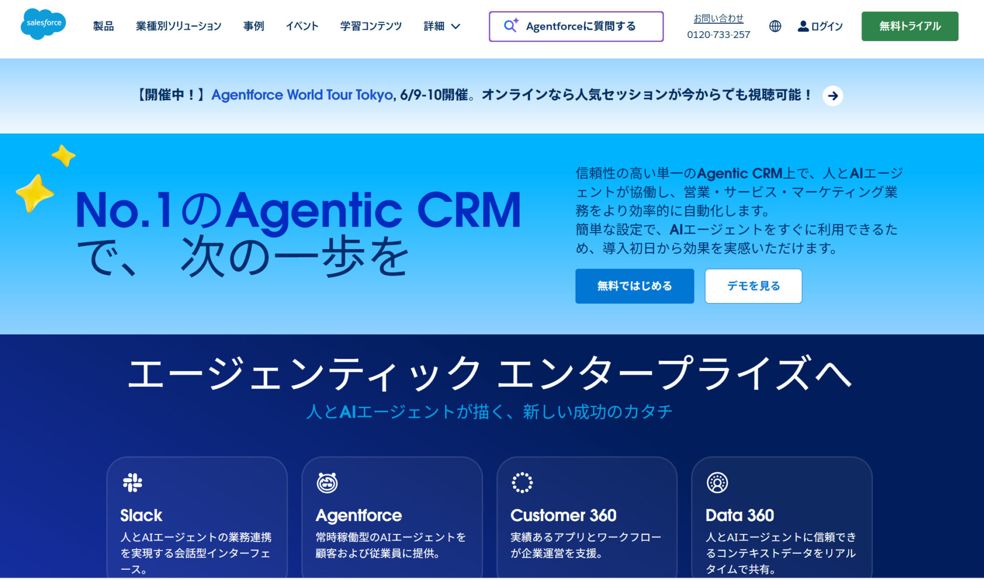 Salesforceのトップページ
