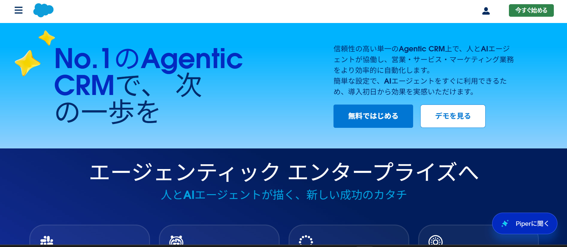 Salesforceのトップページ