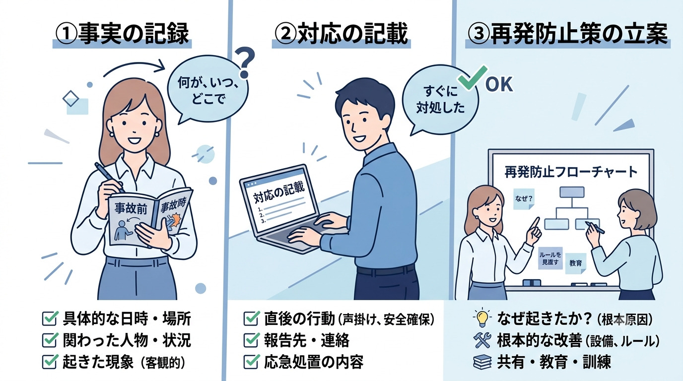 誰でも書けるヒヤリハット報告書の書き方の解説画面