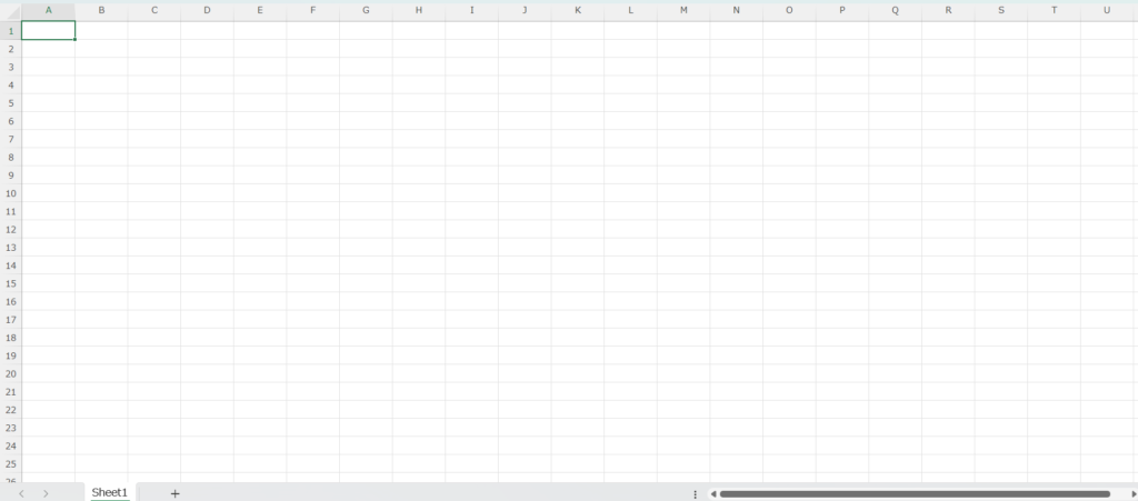 Excelのシートを表示した画面
